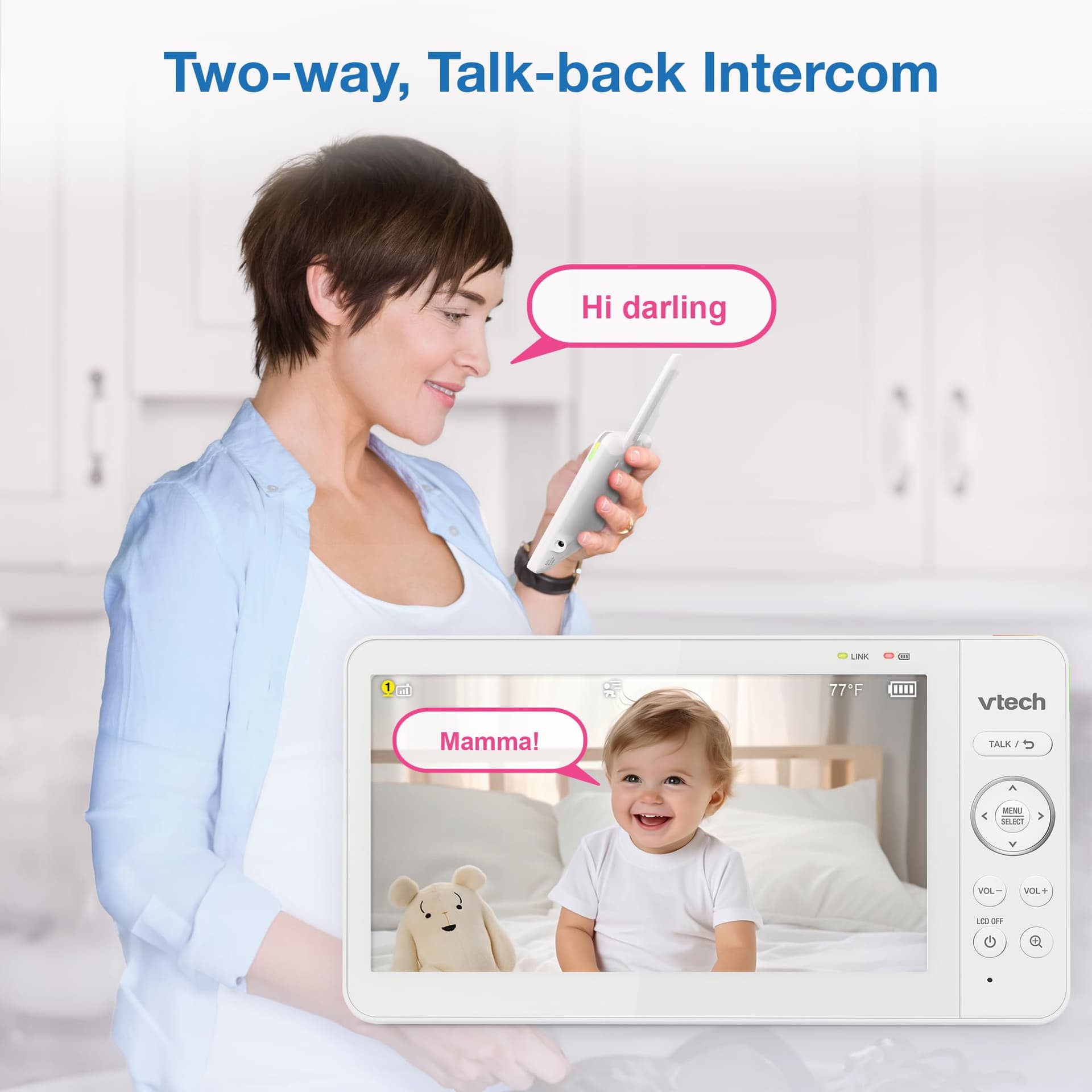 VTech Advanced HQ MAX 7" Digital Video Baby Monitor with Panoramic Zoom, 5000mAh Long Battery Life, IPS Display, Touch Control, Multi-Color Night Light, thumbnail 10