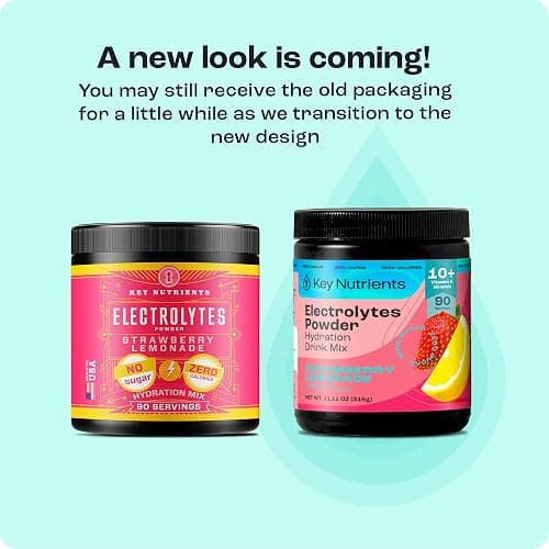 KEY NUTRIENTS Electrolytes Powder No Sugar - Juicy Strawberry Lemonade Electrolyte Powder - Hydration Powder - No Calories, Gluten Free Keto Electrolytes Powder - 90 Servings - Made in USA thumbnail 2