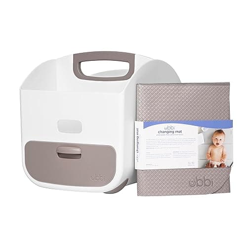 Ubbi Portable Diaper Caddy and Changing Mat, Diaper Storage, Caddy Organizer, Stores Baby Diapers, Wipes & Baby Accessories, Taupe - Taupe