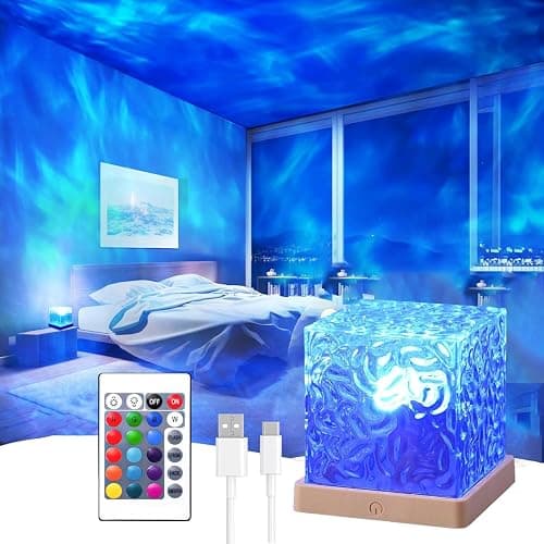 Growalleter Ocean Wave Projector Light, 16 Color Rechargeable Ocean Lamp, with Power Touch Control and Remote Control Luminorthe Cube Lamp, Bringing You Romance and Tranquility(Charge) - Image 1