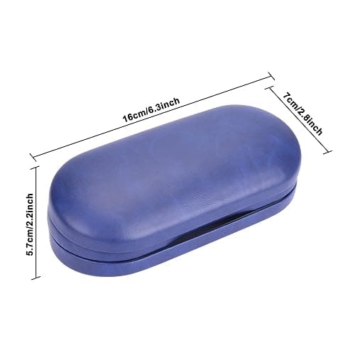 Muf 2 in 1 Contact Lens Case and Glasses Case, Double Sided Design with Mirror, Portable Travel Kit with Tweezer, Remover and Solution Bottle, Blue thumbnail 2