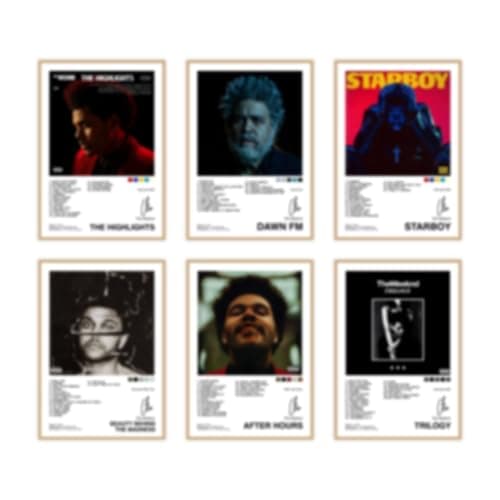 CodersParadise Weekend Wall Posters Set of 6 – Aesthetic Music Artist Wall Art Prints, Pop Singer Poster Pack for Bedroom, Dorm, Living Room Decor, Premium Paper with Glue Dots Included (A4 8x12 Inch, Unframed) - Image 1