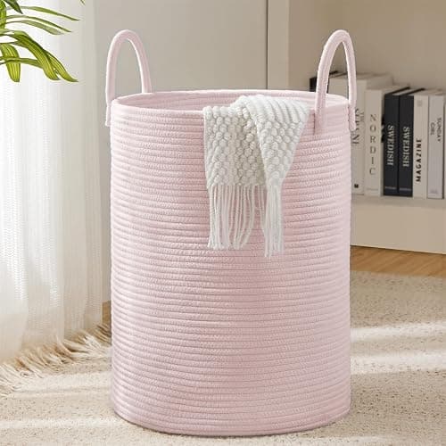 YOUDENOVA Laundry Hamper Basket, Woven 58L Tall Laundry Basket for Blanket Organizer- Nursery Hamper for Bedroom And Bathroom Storage - Image 1