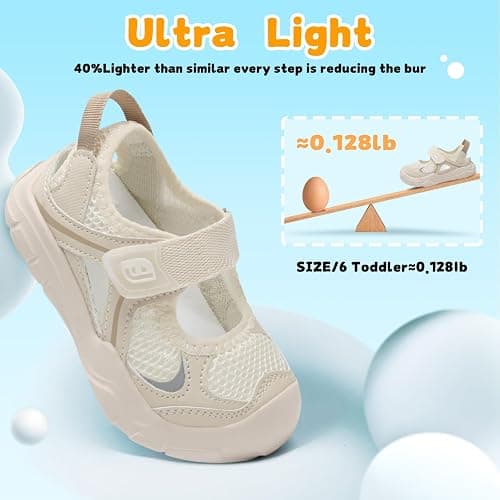 JOINFREE Toddler Sandals Girls Boys Wide Barefoot Water Sandals Lightweight Summer Water Shoes Quick-Dry Non-Slip Aqua Athletic Sneakers for Beach Swim Pool thumbnail 5