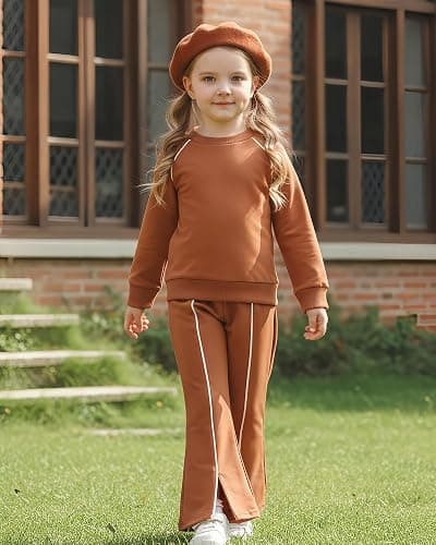 Mioglrie Toddler Girl Clothes 2T 3T 4T 5T 6T Girl Clothes 2Pcs Kids Sweatsuit Fall Winter Sweatshirt Little Clothing Set thumbnail 4