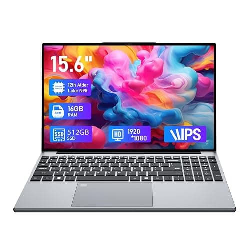 2025 Gaming Laptop,15.6 Inch Laptop Computer, Win 11 Pro Laptops N95 Processor (Up to 3.4GHz) 16GB 512GB SSD, Laptops Gamer 180 Angle Opening Backlit Keyboard Fingerprint Unlock FHD IPS 1920 * 1080 - Image 1