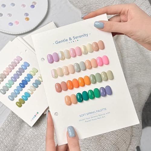 GAOY 42 Pcs Gel Nail Polish Kit, Pastel Pearl Shimmer Colors Spring Summer Gel Nail Polish Set with Glossy & Matte Top Coat and Base Coat for Salon and DIY Manicure at Home thumbnail 4