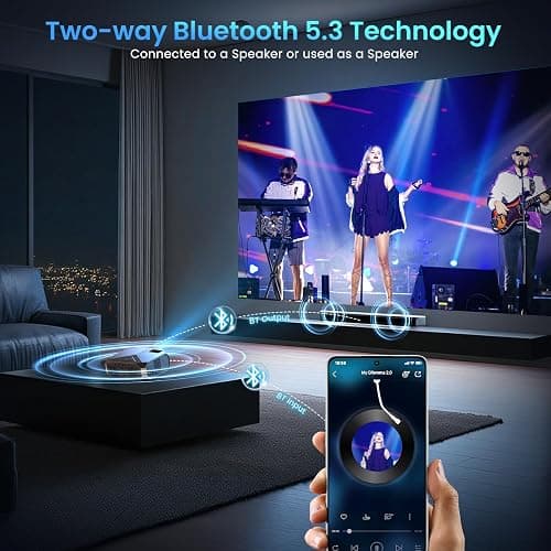 [Compatible with Netflix/High Brightness] Smart Projector with WiFi 6 and Bluetooth 5.3, 4K Outdoor Movie Projector with Prime Video/YouTube, Portable Proyector Compatible with HDMI/USB/iOS/Android thumbnail 5