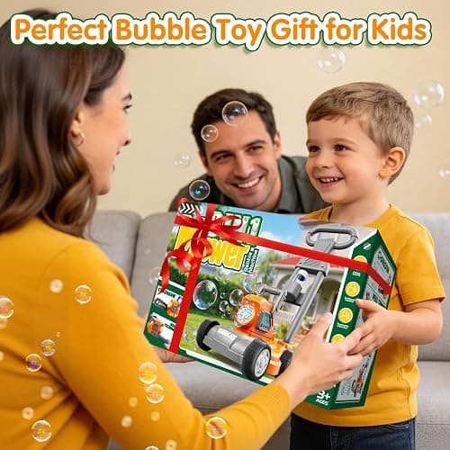 Bubble Lawn Mower for Kids Ages 3-6, 3-in-1 Bubble Machine Maker with 10 Bubble Solution, Outdoor Push Toy for Toddlers Boys Girls, Summer Birthday Christmas Easter Gift for Age 3 4 5 6 Year Old | Automatic Bubble Blower,10 Solution Packs,Pretend Gardening Play,Push Toy for Toddlers,Summer Outdoor Gift for Boys and Girls thumbnail 7