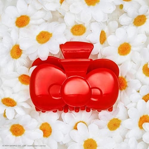 Hello Kitty x Kitsch Hair Clips for Women - Durable, Strong Hold All Day, Cute Claw Clips, Hello Kitty Stuff for Girls | Ideal Gifts for Women - Red Bow Shape, 1pc thumbnail 6