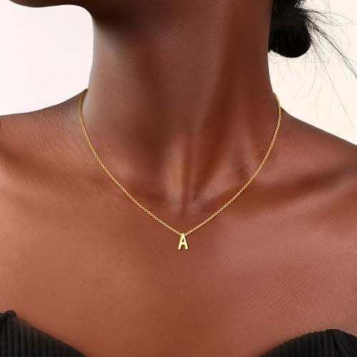 Goldegg Initial Necklaces for Women Girls, 14K Gold Plated Letter A-Z Pendant Necklace Tiny Initial Necklace Birthday Gifts for Women Teen Girl Gifts Trendy Stuff thumbnail 3