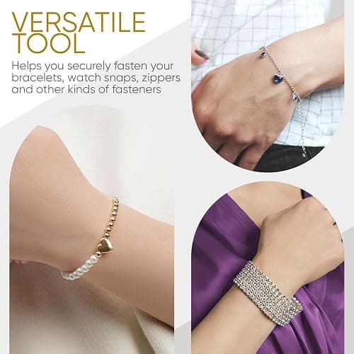 Mission Gallery Bracelet Helper Tool - Fastener Helper Tool for Bracelet, Necklace, Jewelry, Watch - Clip, Clasp Helper - Easy to Put on Yourself, Portable, Made of Metal, Silver thumbnail 7