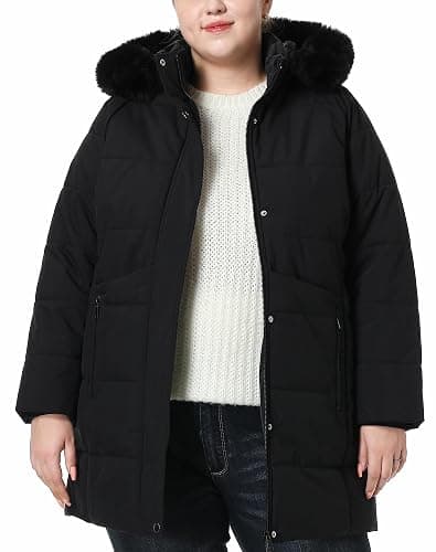 Pefflarge Women's Plus Size Winter Coat Waterproof warm Down Coat Detachable Hooded Parka Jacket thumbnail 2