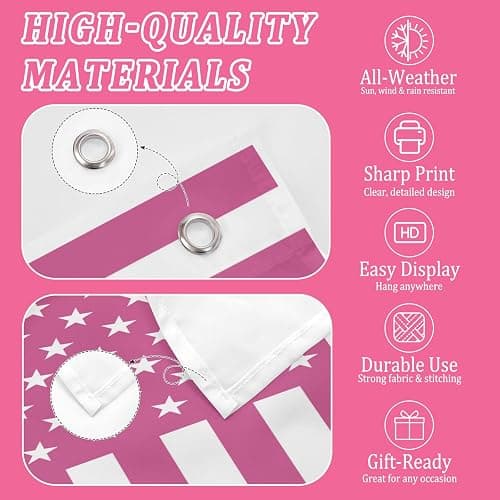 Nxwdwqa Custom Pink America Flag 3X5 Ft Personalized Flags Design Your Image Funny Tapestry Poster For Decorate Clubs Concerts Bars University Dormitories Living Rooms Bedrooms thumbnail 5