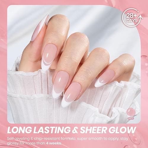 Beetles Neutral Gel Nail Polish 15ml Jelly Nude Pink Gel Polish Set Sheer Pink Soak Off UV LED Translucent Effect French Nail Art Spring Summer Manicure Gift for Women thumbnail 4