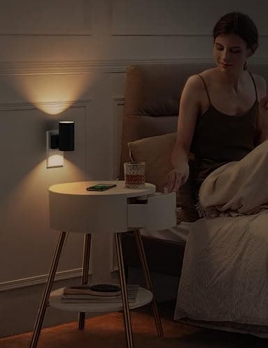 L LOHAS LED Night Light Plug in, Modern Night Lights Plug into Wall, Dusk to Dawn Sensor, Soft White 3000K, 0-100LM Adjustable Brightness, Dimmable Night Lights for Hallway Bedroom Stairway, 2 Pack thumbnail 8