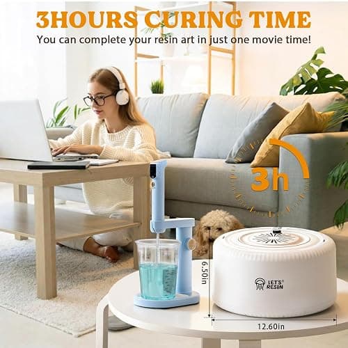LET'S RESIN Curing Machine for Resin - 3 Hours Auto Dryer With Large Tray, One-Button Setting, No Deformation Quick Supplies for DIY, Silicone Molds, 3D Silicone Molds thumbnail 4