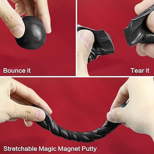 JAYEE Magnetic Slime Putty, Soft Magic Slime Hand Therapy Putty Fidget Game Stress Relief Thinking Educational Toy with Upgraded Magnet Christmas Birthday Gifts for Boys Girls Adults (Black) thumbnail 4