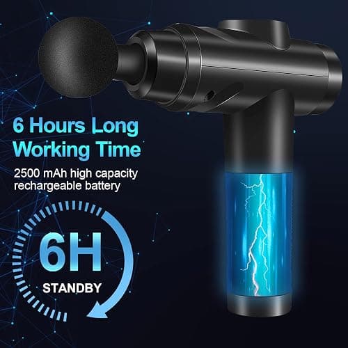 Massagepistole, Muskel Percussion Massagegerät mit 30 Geschwindigkeiten Leise Handmassagegeräte Massage Pistole mit LCD Touchscreen 10 Köpfe Massage Gun für Schulter Körper Rücken Entspannung thumbnail 2