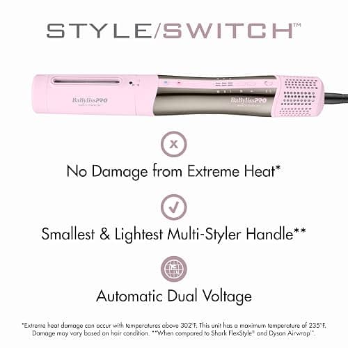 BaBylissPRO StyleSwitch Ionic Multi-Styler, Air Styler and Hair Dryer, Lightweight Hot Air Brush with 5 Attachments, Automatic Dual Voltage thumbnail 5
