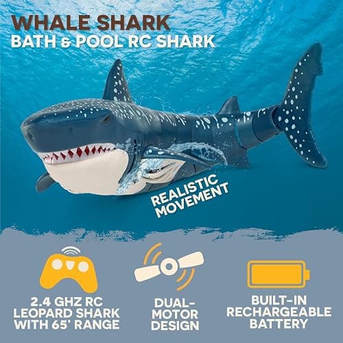 Terra by Battat - Remote Control Shark – Realistic Moving RC Shark Toy for Water Play & Swimming Pools – Fun RC Pool Ocean Lake Toys for Kids – Battery-Operated Floating Toy thumbnail 2