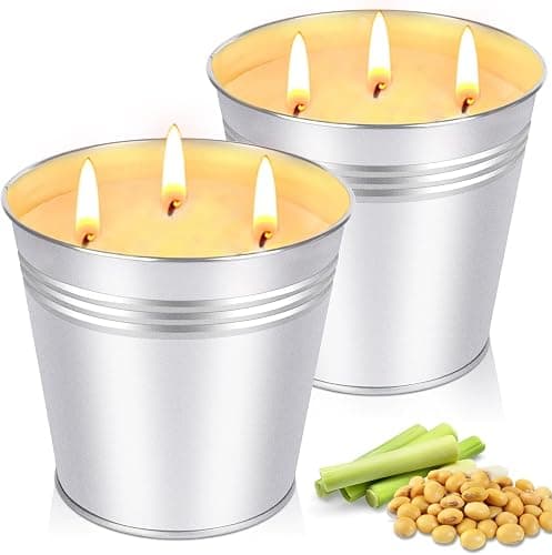Citronella Candles Outdoor - Large 34oz Citronella Candle for Patio up to 200 Hours Burning, 3-Wick Summer Outdoor Candles Bulk for Home,2pcs Soy Wax Candle for Garden Camping Party Yard Balcony - Image 1