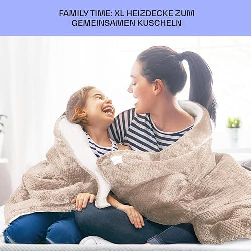 Klarstein XL Elektrische Kuscheldecke, Heizdecke mit Abschaltautomatik, 180x130 cm Elektrische Wärmedecke Maschinenwaschbar, Doppelseitige Heizdecke für Bett & Sofa, Wärme Decke mit 9 Heizstufen thumbnail 4
