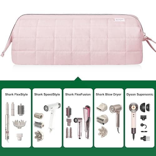 KarSyon Hair Tools Reisetasche Organizer für Dyson Airwrap Case Holder Shark Haartrockner Flex Style Airstraight Brush Revlon Aufsätze Tragetasche Flache Lockenstab Taschen (Rosa) thumbnail 4