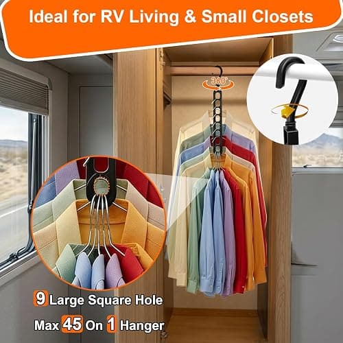 Closet Organizers and Storage,College Dorm Room Essentials,Pack of 6 Multifunctional Organizer Magic Space Saving Hangers with 9 Holes Storage Organization for Wardrobe Closet thumbnail 8