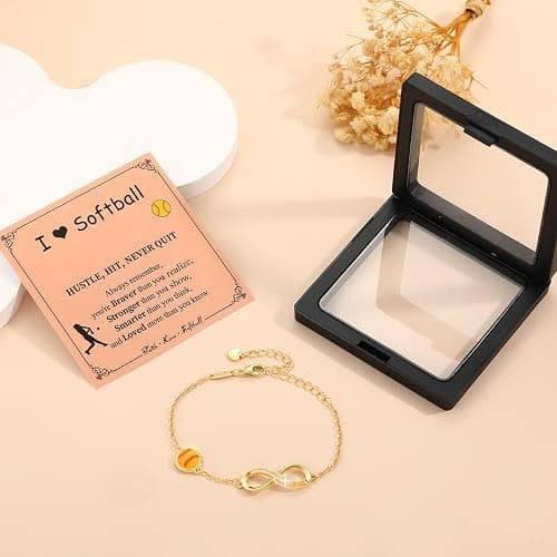 Miss Chipmunk Softball/Volleyball/Soccer/Basketball Bracelet for Girls Teen Women,14K Gold Plated Infinity Charm Link Bracelet Sports Accessories Jewelry Gifts for Lovers Players Team Coach thumbnail 6