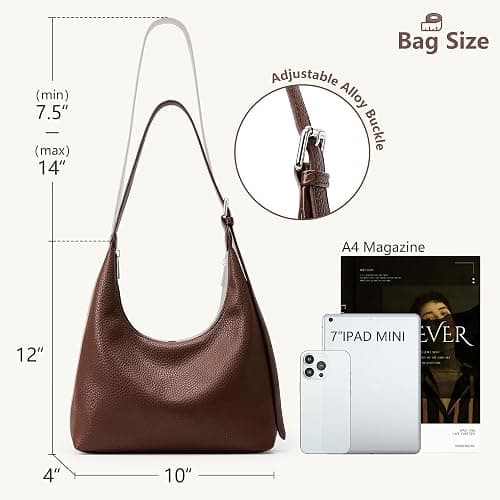 KALIDI Crescent Tote Bag, Women Underarm Hobo Everyday Zipper Handbag Work | Soft Vegan Leather 10" Adjustable Shoulder Trendy Purse for Evening Shopping Travel Vacation Commute Casual thumbnail 5