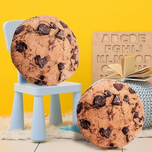 HYSEAS Round Throw Pillow 13.4 Inch Chocolate Cookie, 3D Digital Print Decorative Comfortable Soft Plush Funny Food Shaped Pillow Light Weight Seat Pad Cushion for Couch, Chair, Floor, Sofa thumbnail 3