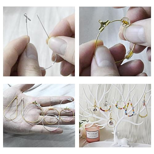 XKCWXY 483Pcs Earring Making Kit with Beading Hoop Earring Finding Component Accessories,Earring Hooks,Jump Rings,Earring Backs for Jewelry Making DIY Craft thumbnail 4