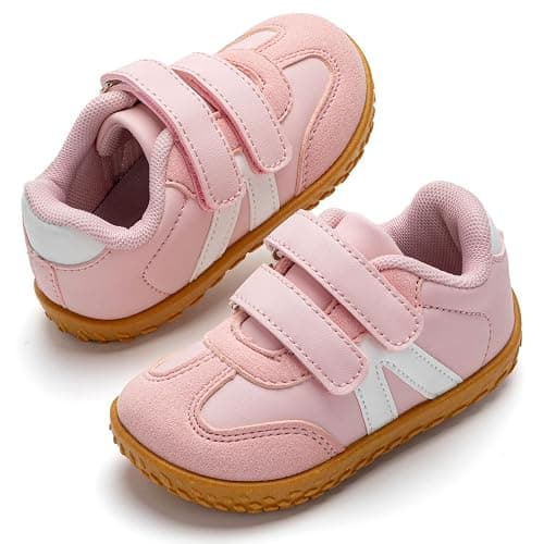 tombik Toddler Shoes Lightweight Barefoot Walking Shoes Non-Slip Sneakers with Dual Hook and Loops - Image 1