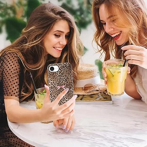 Aoldimu Cute Bow Cheetah Print Phone Case for iPhone 16e/iPhone 17e 6.1", Aesthetic Brown Leopard Pattern Design Cover for Women Girls, Anti Scratch Shockproof 2-in-1 Cover for iPhone 16e/iPhone 17e thumbnail 7
