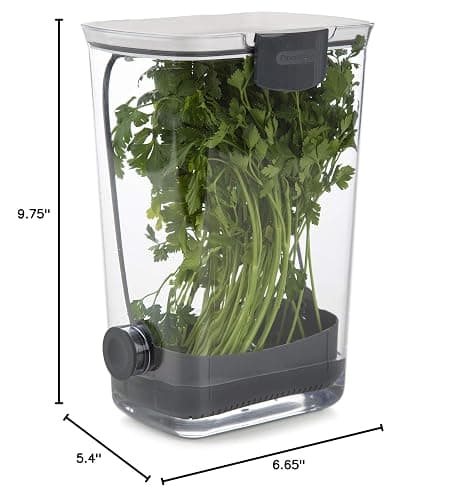 Progressive International PKS-930 BPA-Free Plastic ProKeeper Herb Keeper with Removable Silicone Drain Plug, 1 Piece, White thumbnail 6