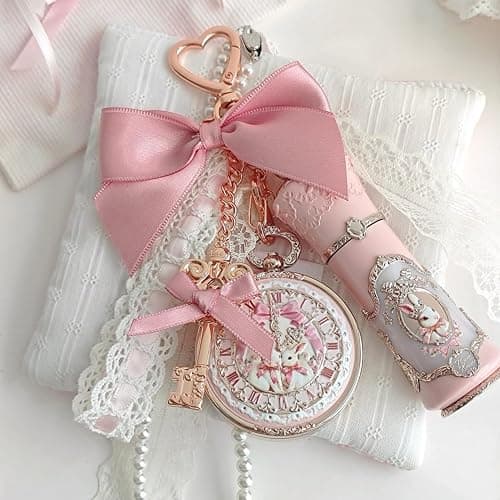Flower Knows Bunny Garden Lip Balm & Bag Charm, Pink Keychain with Mirror | Long-Lasting Hydrating Lip Care with Nourishing Oils, Softening Formula, Gift-Ready Beauty Accessory (02 Creamy White) thumbnail 6