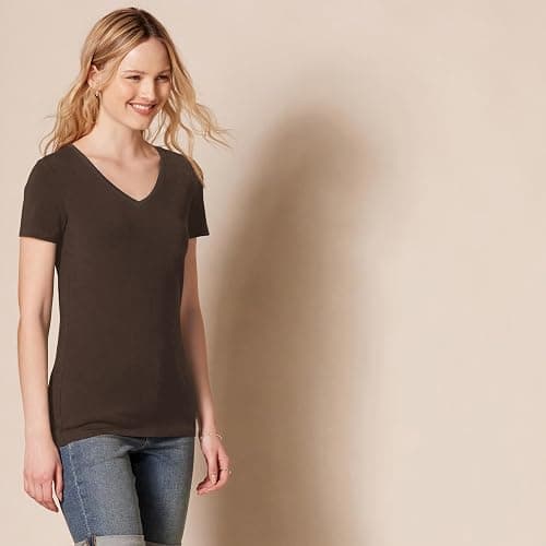 Amazon Essentials Women's Regular-Fit Short-Sleeve V-Neck T-Shirt thumbnail 2