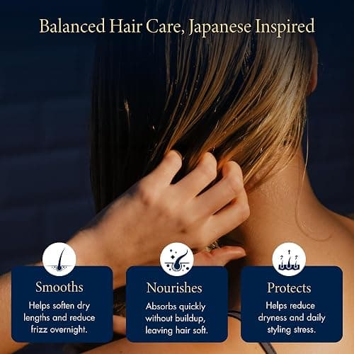 YOLU Hair Oil Frizz Control - Heat Protectant Hair Serum - Japanese Overnight Treatment for Damaged Dry Hair - Silicone Free Damage Repair - 2.7 fl oz thumbnail 3