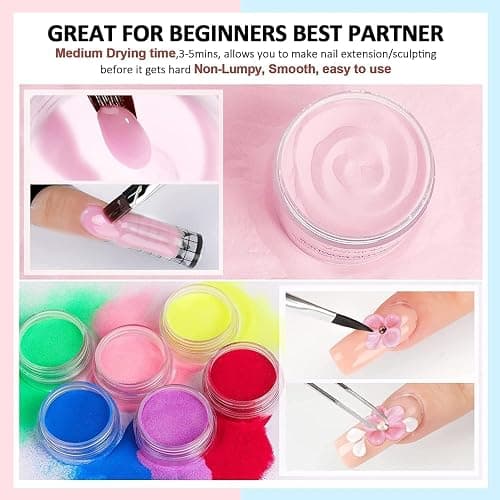 Morovan Acrylic Nail Kit with Everything: Gel Nail Polish Kit with Premium Acrylic Powder Fast Curing UV Gel Beginner Friendly Nail Extension Kit thumbnail 4