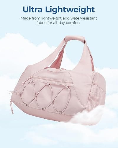 BAGSMART Sporttasche für Damen, leichte Reisetasche mit Schuhfach, Weekender mit Nassfach, Workout-Yoga-Tragetasche, Rosa thumbnail 6