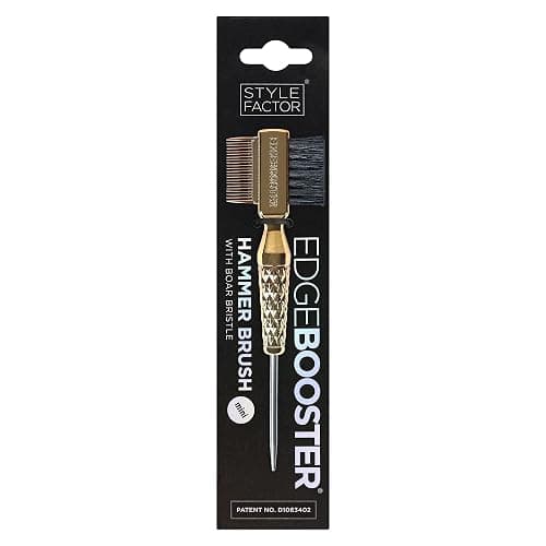 STYLE FACTOR EDGE BOOSTER® Mini Hammer Brush Travel Size | Baby Hair Brush & Double-Sided Edge Control Comb with Boar Bristles | Pintail for Precision Styling | Travel Brush for Edges & Baby Hair thumbnail 2