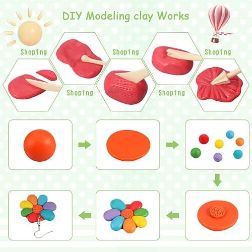 Polymer Clay 60 Colors, CiaraQ Modeling Clay for Kids, Oven Bake Clay with Sculpting Tools, Ideal for Sculpture, Crafting, DIY Projects thumbnail 8