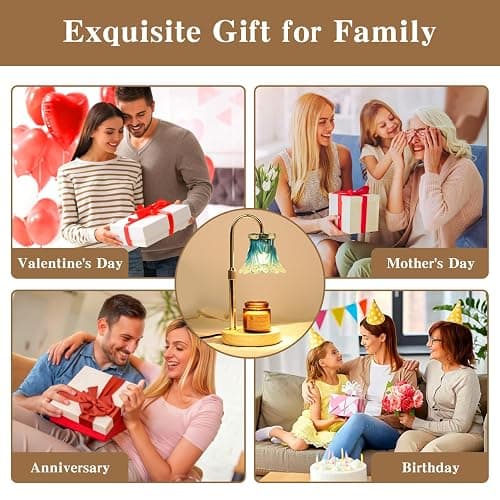 GEEZO Fragrance Candle Warmer Lamp，Electric Candle Warmer with Timer & Dimmer，Mom Christmas Birthday Gifts for Women, House Warming Gifts New Home Bedroom Decor thumbnail 6