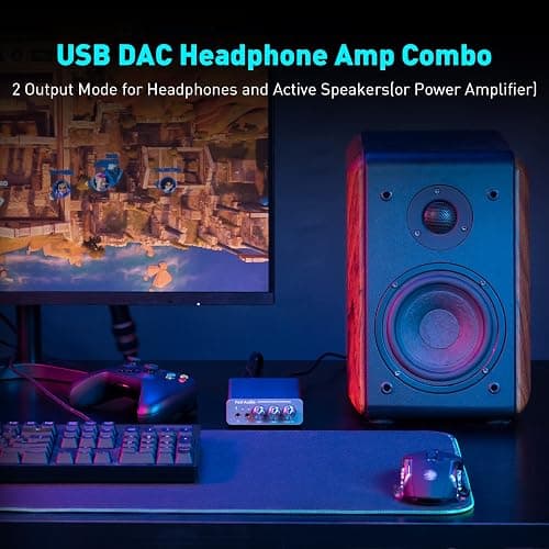 Fosi Audio K5 Pro Gaming DAC Headphone Amplifier Mini Hi-Fi Stereo Digital-to-Analog Audio Converter USB Type C/Optical/Coaxial to RCA/3.5MM AUX for PS5/PC/MAC/Computer thumbnail 5