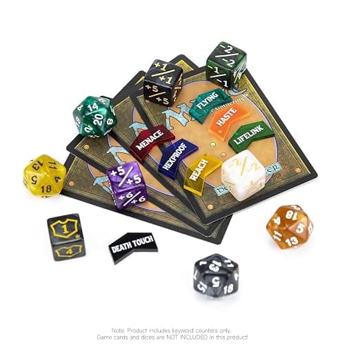 SIXPOINTS 130 Pieces MTG Counter Dice Plus 1 Life Counters Tokens 6 Sided D20 Dice & MTG Counters/Keyword Counters Set Compatible with Magic The Gathering, TCG, Card Games Accessories thumbnail 5