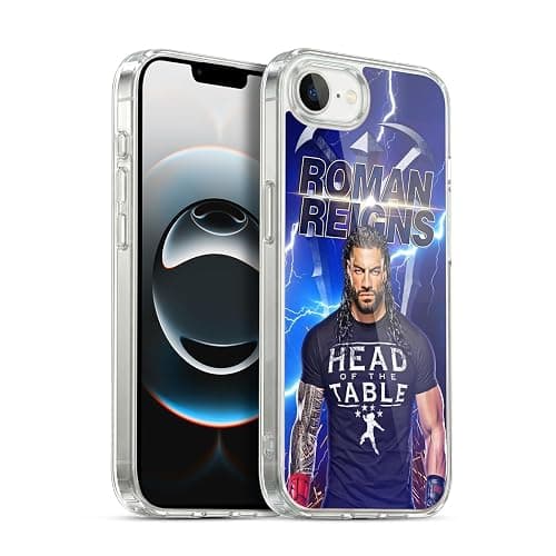 Head Case Designs Officially Licensed WWE Lightning Roman Reigns Gel Case [Military Grade Protection] Compatible with Apple iPhone 16e / iPhone 17e and Compatible with MagSafe - Image 1