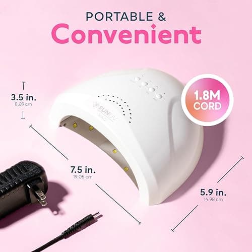 SUNUV UV LED Nail Lamp, Gel Light for Nail Polish UV Dryer SUNONE White | Professional Fast Curing Lamp for All Gel Polishes, 3 Timers, Auto Sensor, Removable Base, Home DIY Salon Tool, Ideal Gift thumbnail 5