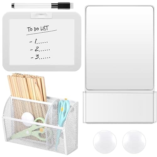 Fuyoooo 5 Pcs Magnetic Locker Accessories Organizer Kit, Classic, White - Image 1