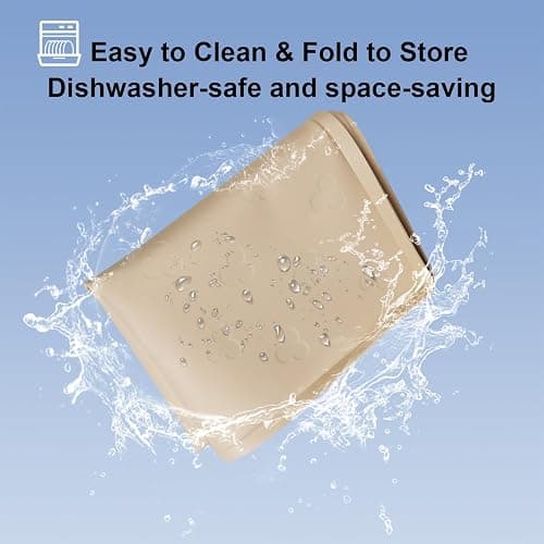 Under Sink Mat- 34" x 22" Waterproof Kitchen Cabinet Mat - Flexible Silicone Under Sink Liner - Kitchen Bathroom Cabinet Mat and Protector for Drips Leaks Spills (Beige) thumbnail 6